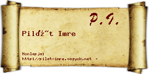 Pilát Imre névjegykártya