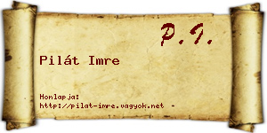 Pilát Imre névjegykártya